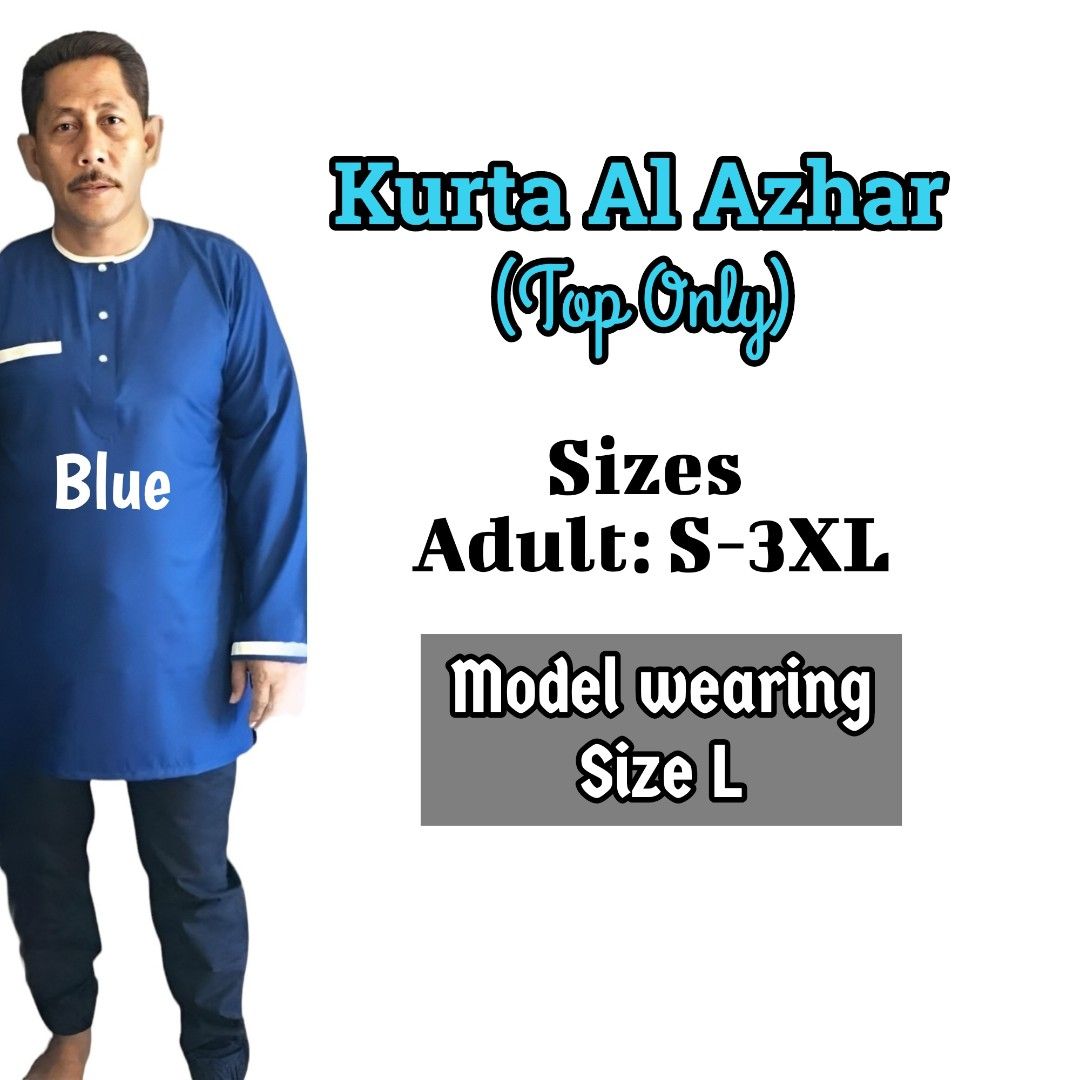 Kurta Al Azhar Adult Top Only Men s Fashion Muslim Wear Baju Melayu on Carousell