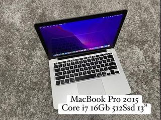 MacBook Pro 2015 Core i7 16GB 512Ssd 13” Retina OS Monterey