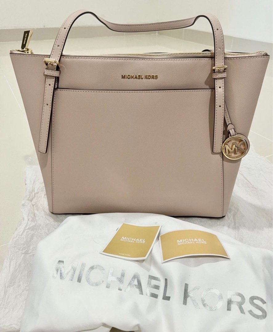 MICHAEL KORS JANE LARGE LEATHER TOTE BAG Woman Soft pink | Mascheroni Store