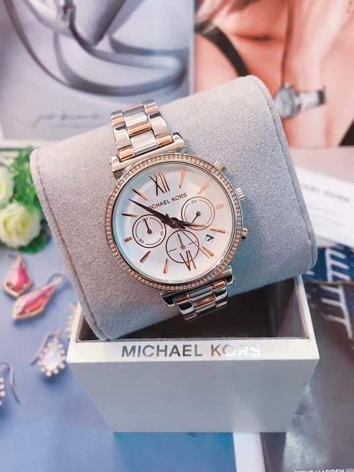 Michael Kors Sofie Silver-Toned Analog-Chronograph Watch for Women MK6558 |  HNAK