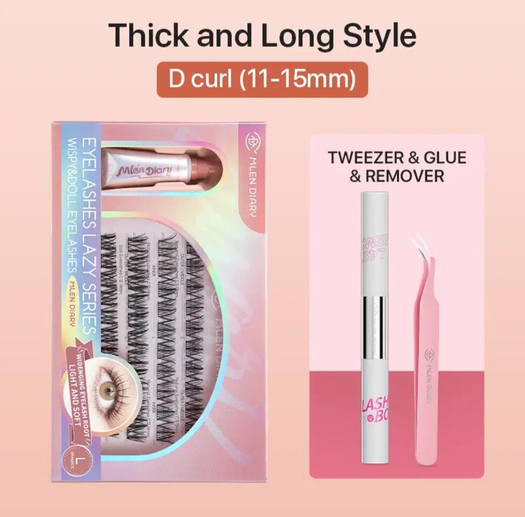 Mlen Diary Reusable Falsies Lash Extensions (Category: Makeup) located in Makati City. Submitted by itsmekellybels (Listing ID 1285952918, Image 2). Description: FOR SALE! Reusable Falsies/Eyelash Extensions (SET) Brand: MLen Diary ✅ Suitable for Beginners ✅ Thick and long style ✅ D-Curl (11mm - 15mm) ✅ Lightweight and soft ✅ Super Natural Look ✅ DIY the style you like ✅ Quick Drying Glue ✓Price: ₱999 only/COMPLETE SET✓ Payment options: BDO BPI G