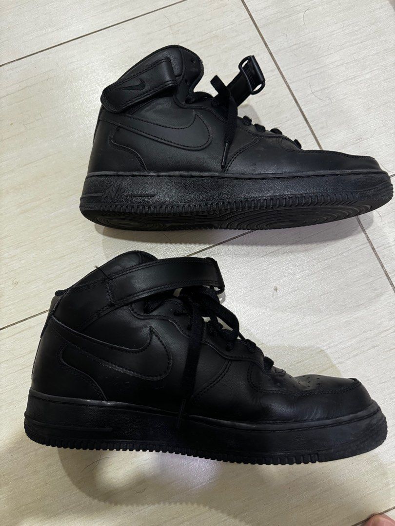 Nike af1 mid black on sale