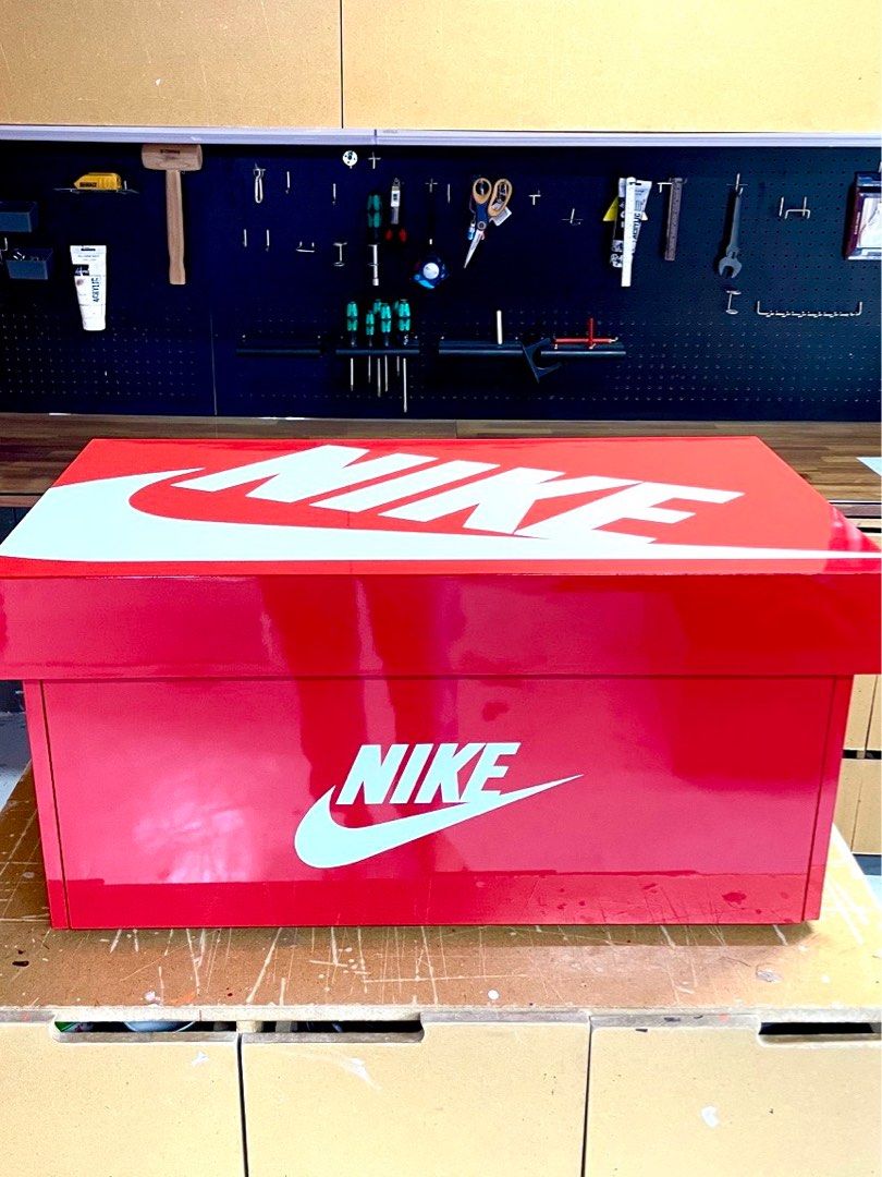 Nike Shoebox Storage Double Layer Red Furniture Home Living Home Decor Other Home Decor on Carousell