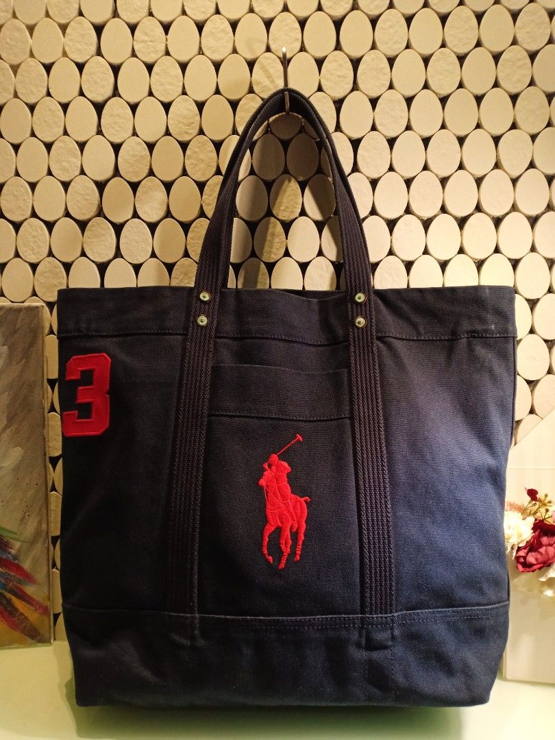Polo Ralph Lauren Big Pony Canvas Tote Bag Luxury Bags Wallets