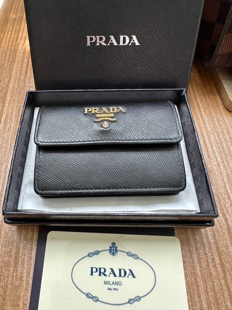 Prada name card holder hot sale