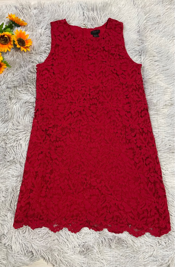 Preloved Forever21 Red Lace dress Women s Fashion Dresses Sets Dresses on Carousell