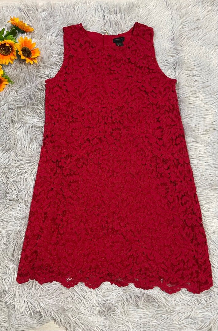 Preloved Forever21 Red Lace dress, Women's Fashion, Dresses & Sets, Dresses  on Carousell