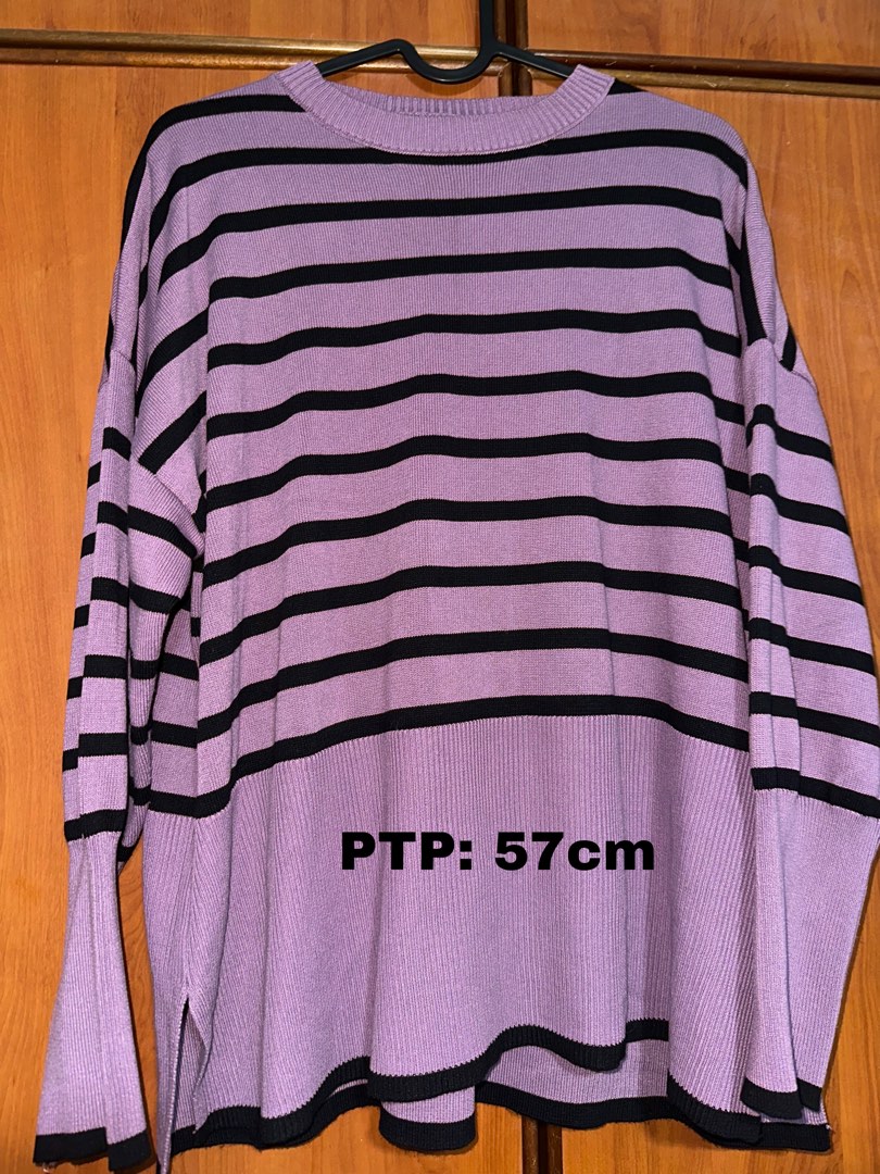 Purple striped sweater outlet