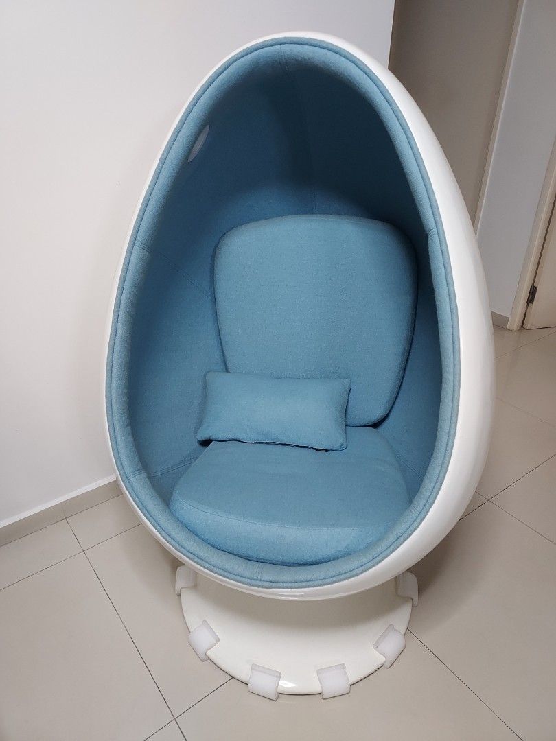 Swivel egg shaped sofa seat chair with lights
