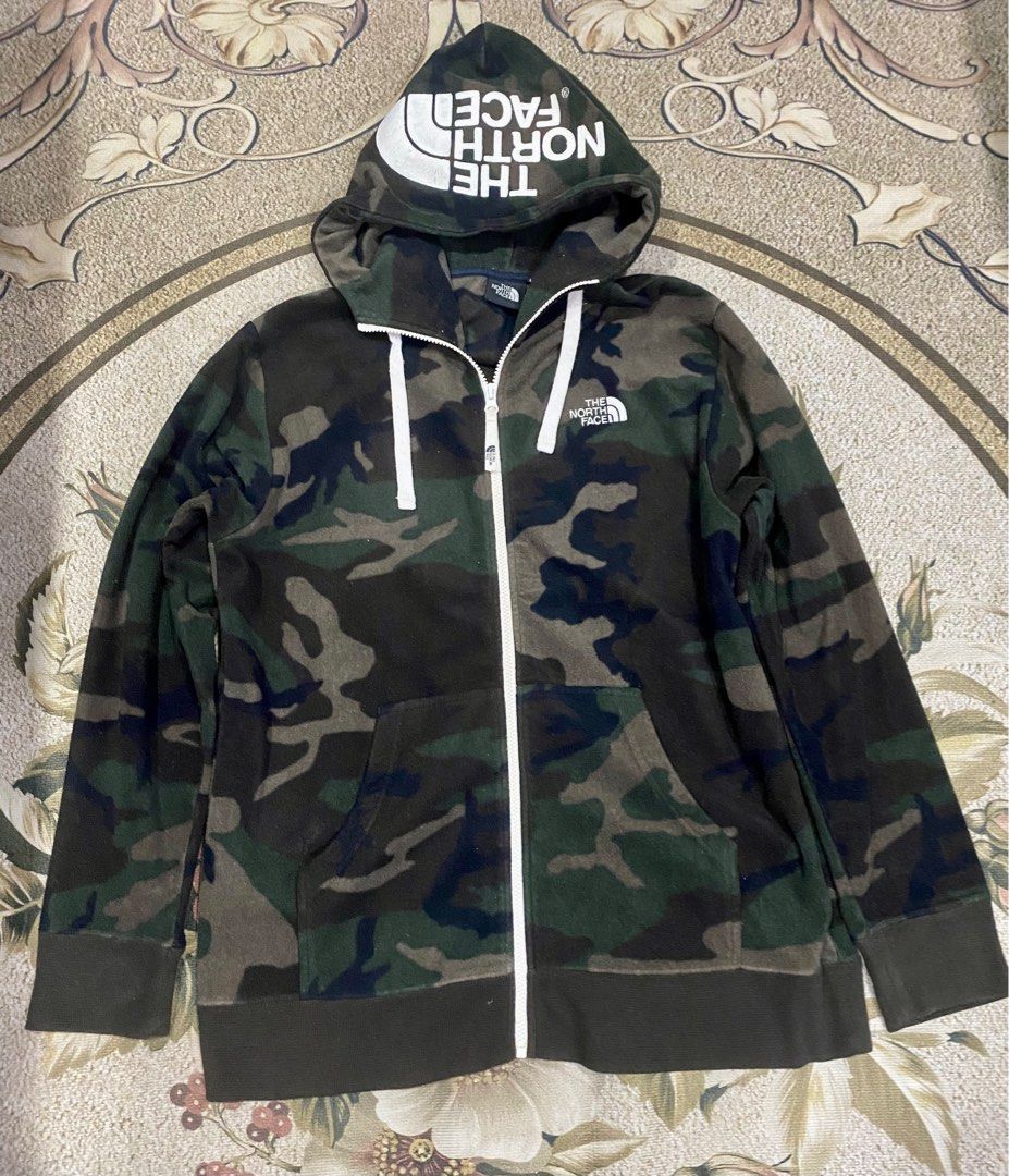 North face online camo fleece hoodie