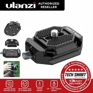 ULANZI F38 Camera Quick Release Plate w 1/4" to 3/8" Screw Thread, Quick Release System QR Plate Camera Tripod Mount Adapter for Sony Canon Monopod DSLR Stabilizer Slider DJI Switch Between Stablizer