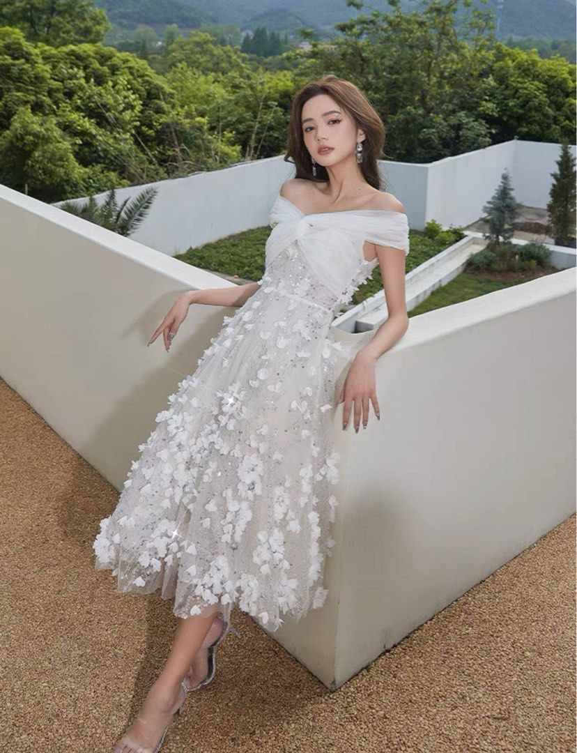 White evening dress