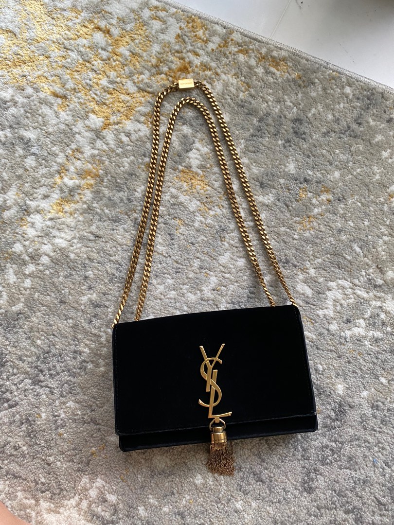 Ysl velvet tassel bag store