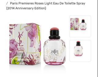 Yves Saint Laurent Paris Premieres Roses Light Eau De Toilette Spray (2014 Anniversary Edition)