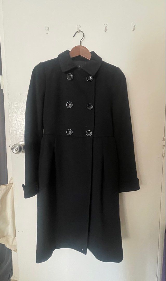 Zara black peacoat outlet