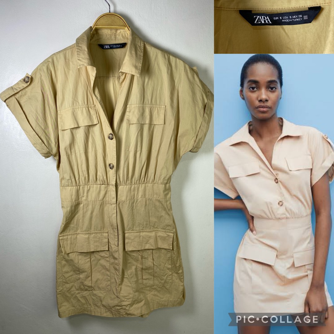 Zara cheap khaki playsuit