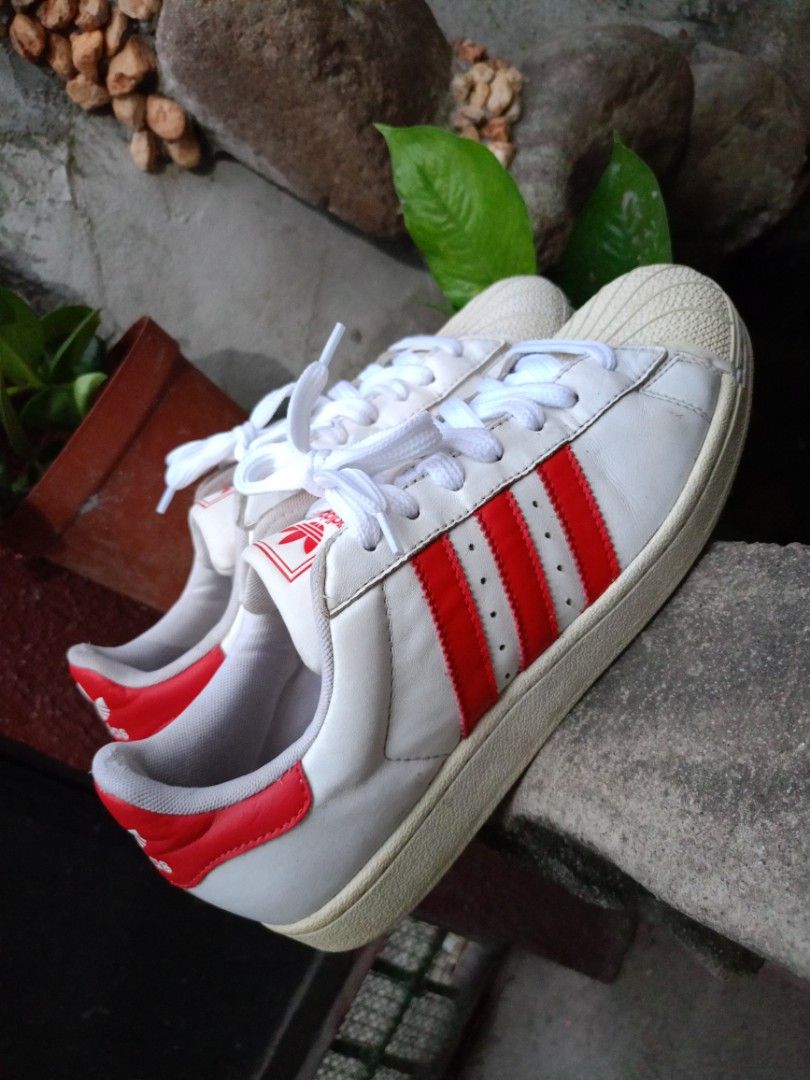 Womens adidas superstar red stripe 2025