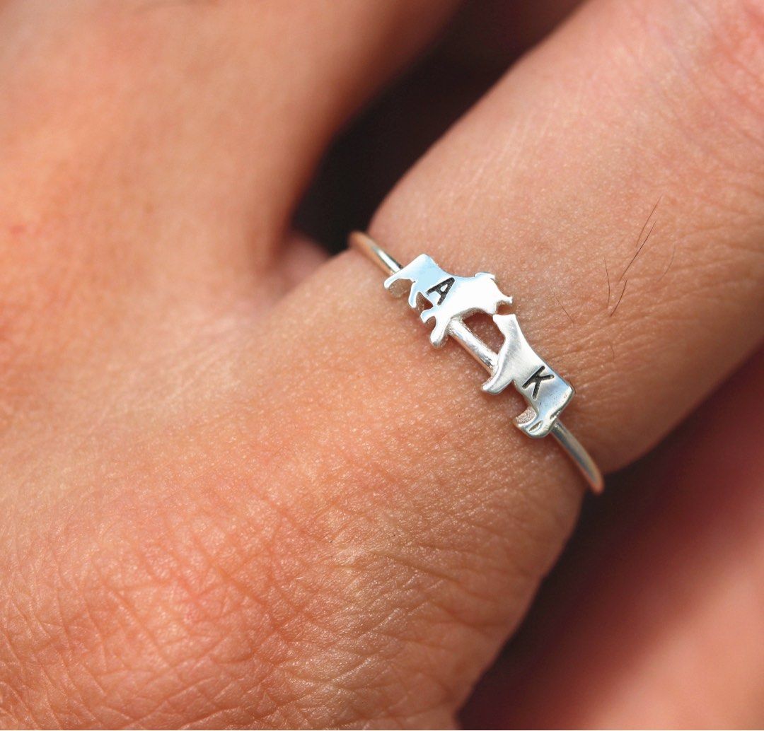 925 silver Cow Family ring,bull cow ring,silver custom bull ring