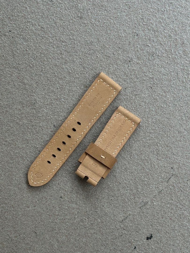 Brand New Rare Authentic Genuine Panerai PAM Assolutamente Vintage Scamosciato Brown Beige Leather strap 24 22mm 125 75mm