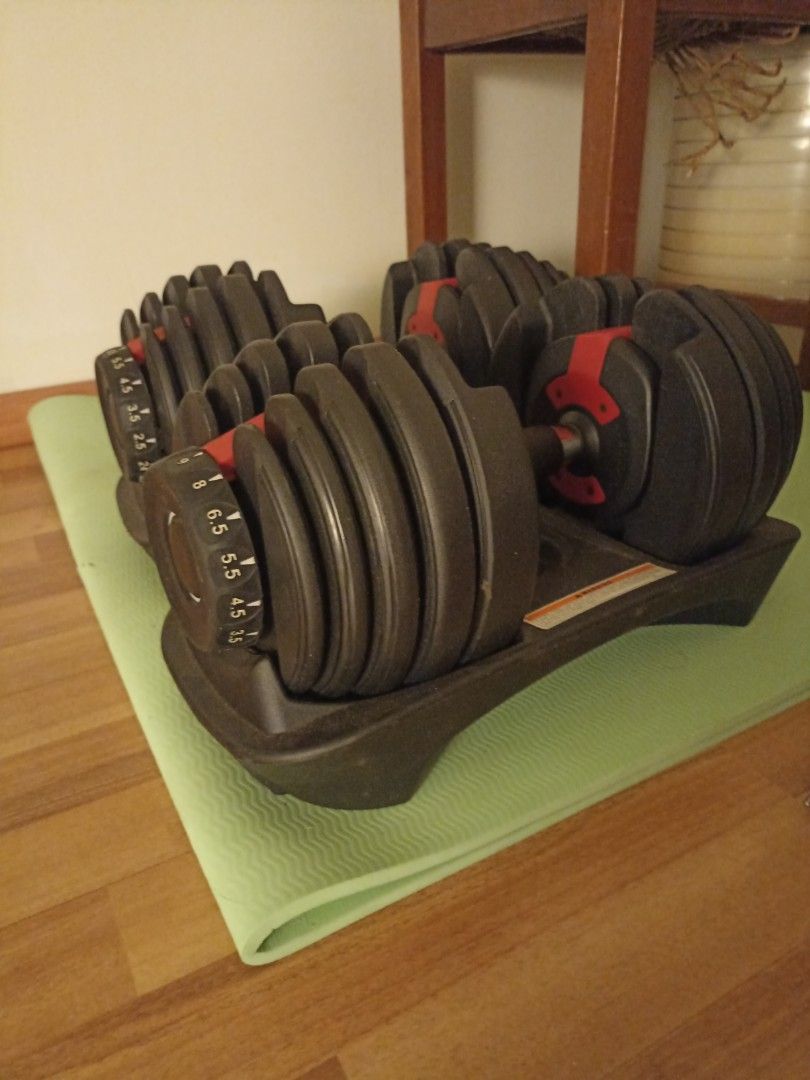 Adjustable dumbbells store home gym