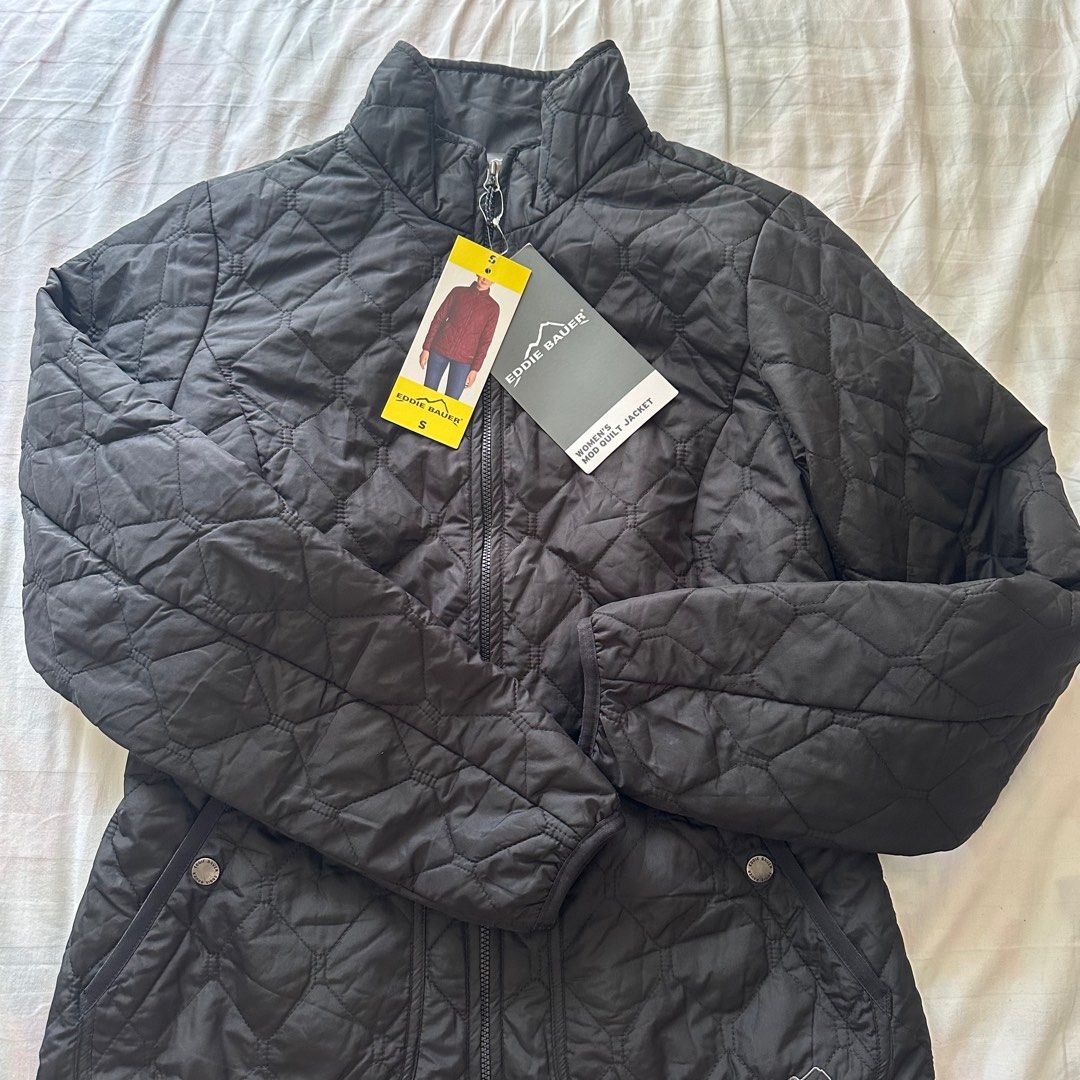 Authentic Eddie Bauer Black Winter Mod Quilt Jacket Women s