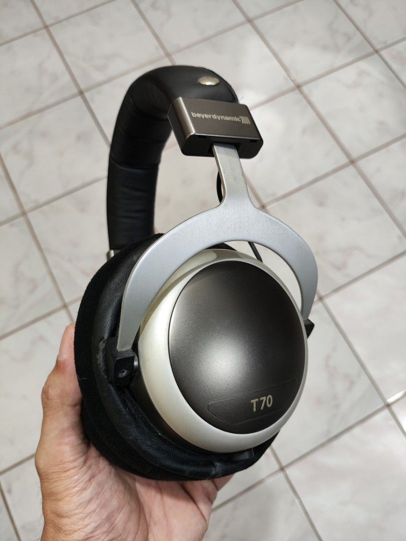 Beyerdynamic T70 Closed-Back Headphones (Category: Headphones & Headsets) located in Taguig. Submitted by vaynardcai (Listing ID 1286114870, Image 2). Description: Beyerdynamic T70 - 250 ohms - 7/10 rating (check photos) - Unit only, no box and other accessories - Modded to be removable cables, similar with Hifiman headphones connectors - Installed earpads (Brainwavz XL) not included. I will provide other pads from Beyerdynamic. - Headband pad wa