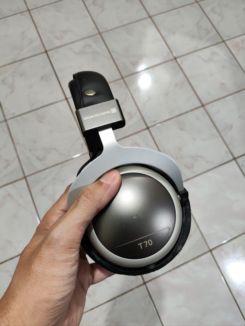Beyerdynamic T70 Closed-Back Headphones (Category: Headphones & Headsets) located in Taguig. Submitted by vaynardcai (Listing ID 1286114870, Image 1). Description: Beyerdynamic T70 - 250 ohms - 7/10 rating (check photos) - Unit only, no box and other accessories - Modded to be removable cables, similar with Hifiman headphones connectors - Installed earpads (Brainwavz XL) not included. I will provide other pads from Beyerdynamic. - Headband pad wa