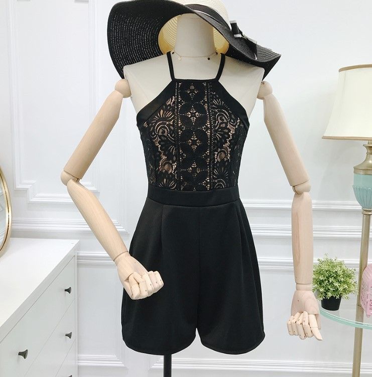 Brand new Black Lace Romper Women s Fashion Dresses Sets Rompers on Carousell