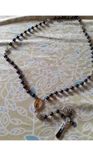 Black Rosary/Wrap Around Bracelet