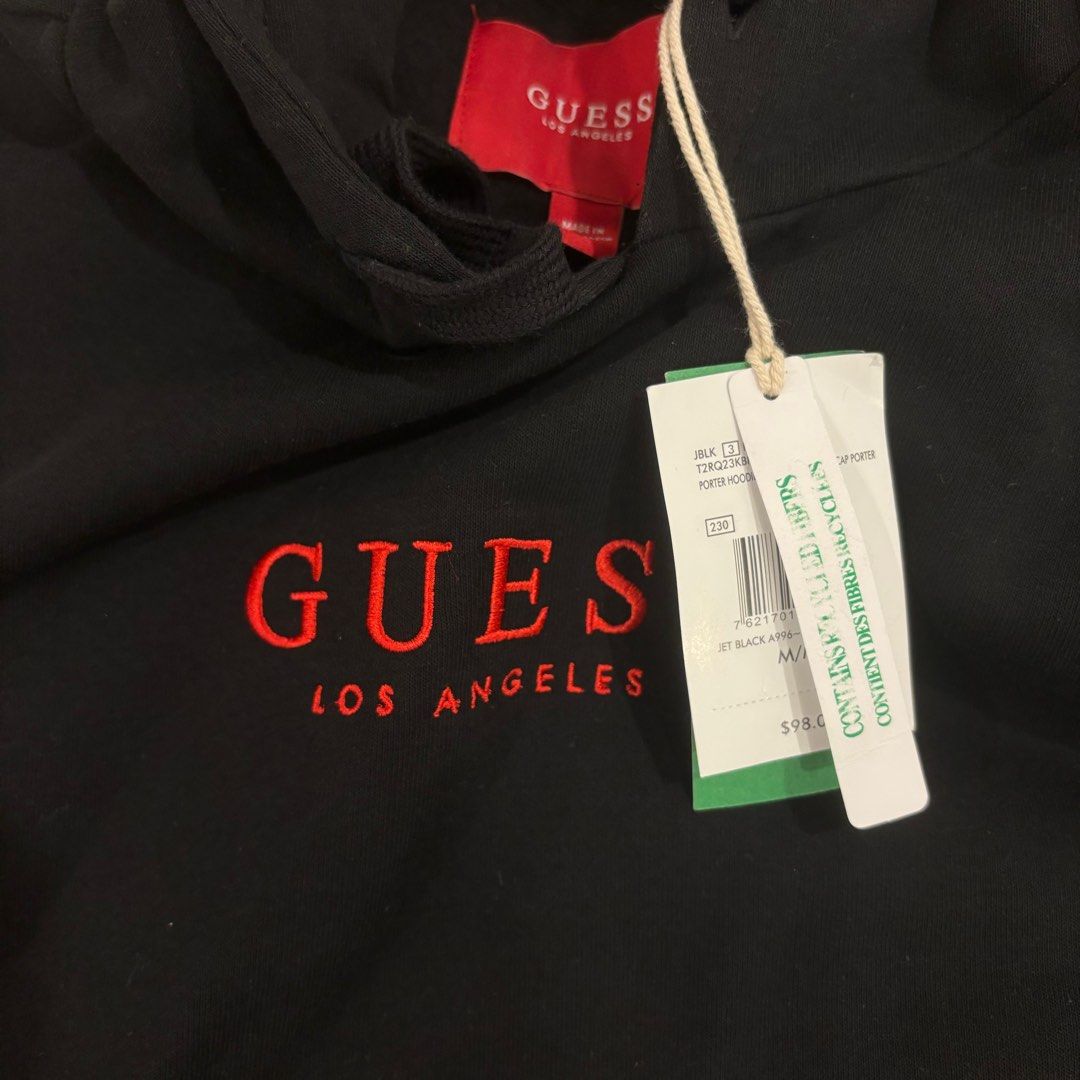 BNWT Black Red Guess Hoodie (Category: Coats, Jackets and Outerwear) located in Paranaque City. Submitted by coldbrews (Listing ID 1286116194, Image 3). Description: please read the FULL description before inquiring! size: M condition: brand new w tags, was a gift. you may ask me for a ww 🏷️ mop GCash ONLY 📮 shipping from Parañaque City via GoGo Express ONLY (Metro Manila rates are ₱80) can do Lalamove for same-day delivery. If you have other p