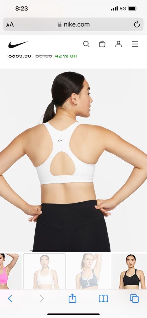 Nike Size S M L $65 DRI-FIT Shape High-Support Padded Zip-Front Sports Bra