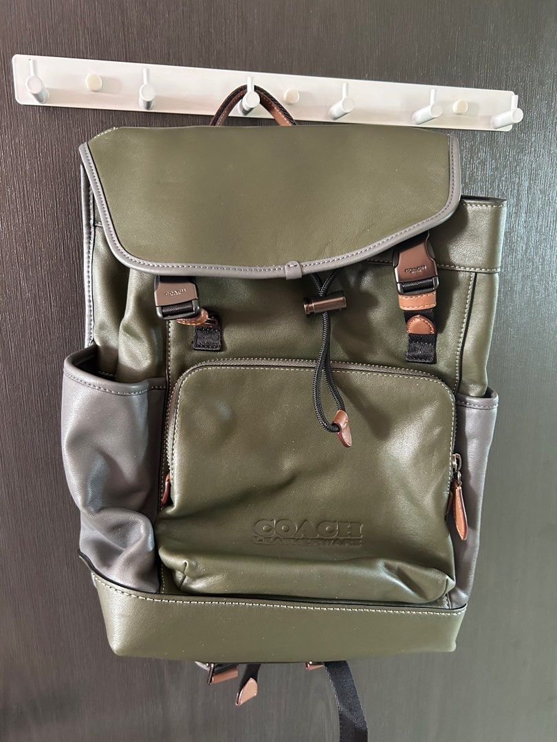 Coach olive discount green backpack
