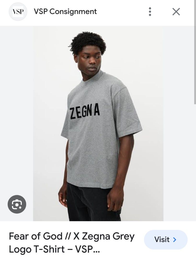 FEAR OF GOD x ERMENEGILDO ZEGNA LOGO TEE, Men's Fashion, Tops