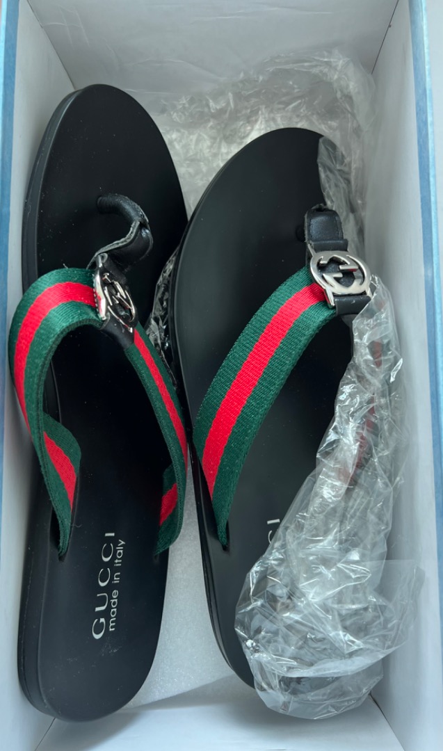 Gg line signature web thong sandal 2025