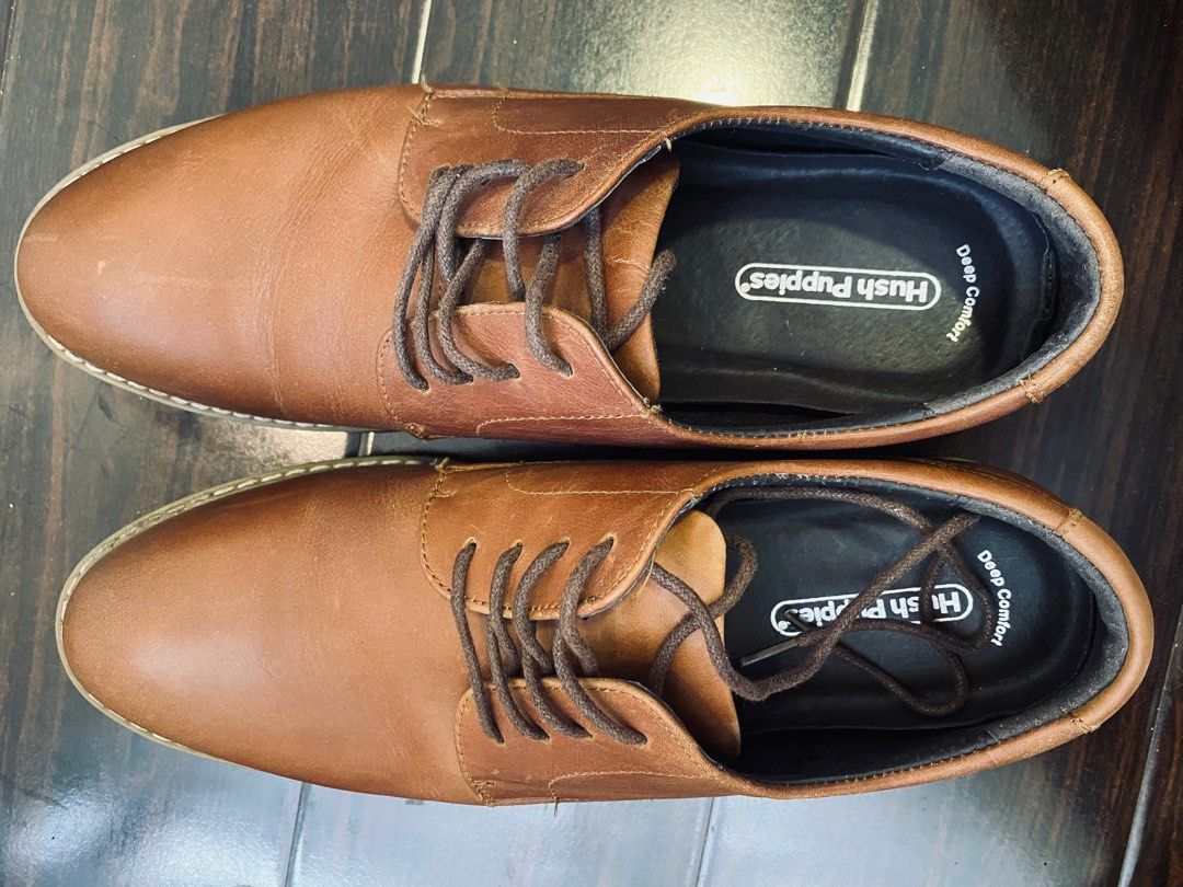 Hush Puppies Deep Comfort Brown Leather Shoes Men s Fashion Footwear Dress Shoes on Carousell