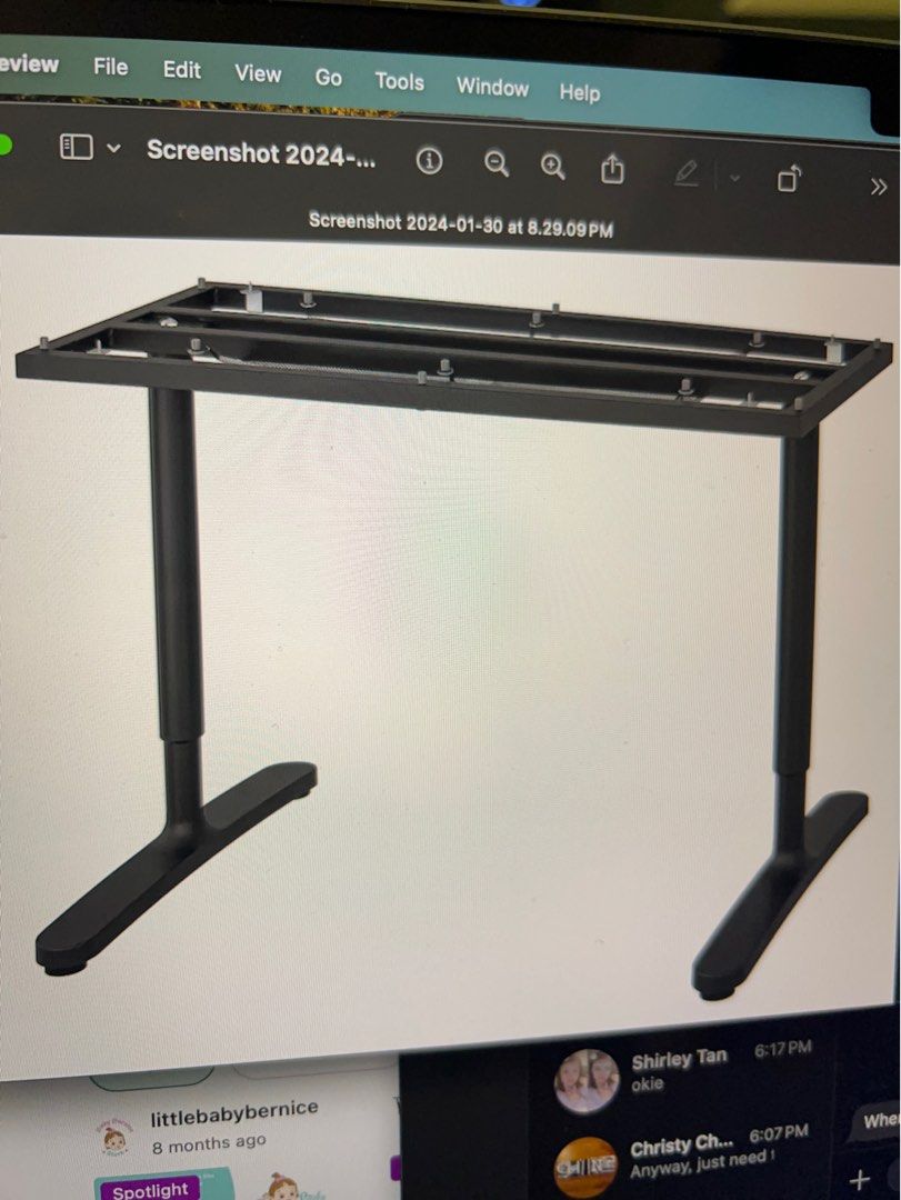 Ikea Bekant underframe for table top black 120x80cm Furniture