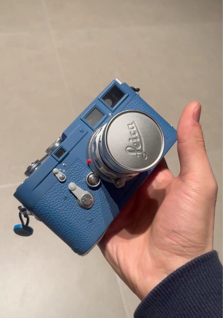 Leica M3 DS double stroke blue repaint, Photography, Cameras