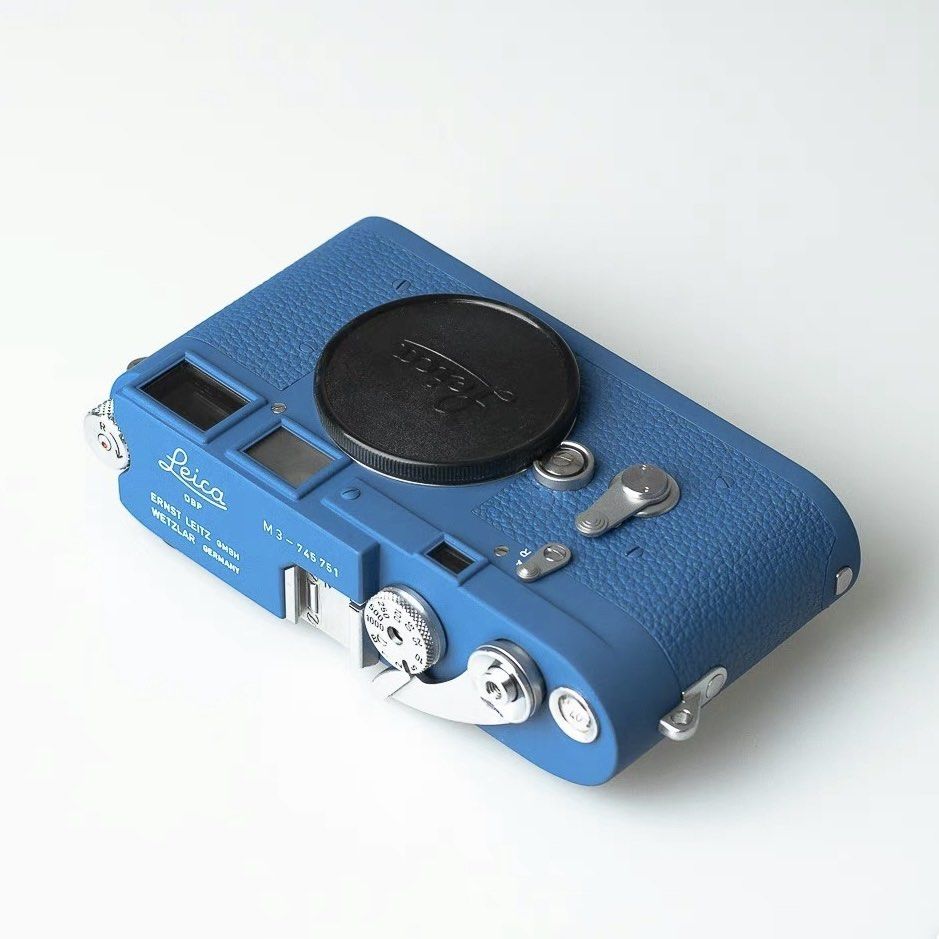 Leica M3 DS double stroke blue repaint, Photography, Cameras