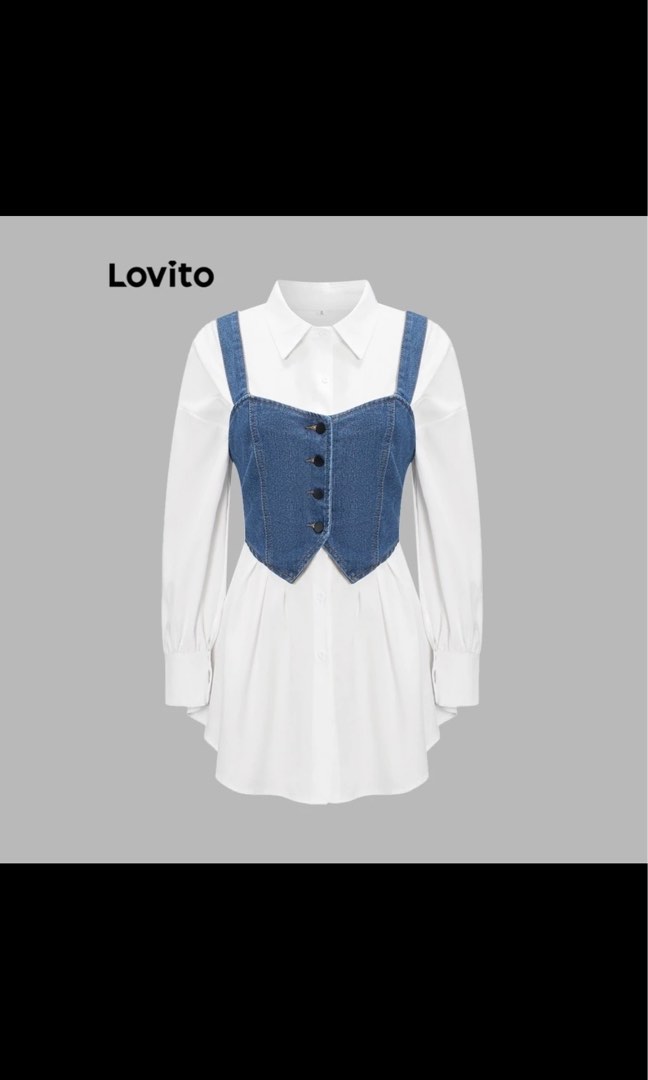 Lovito Denim Vest, Women's Fashion, Coats, Jackets and Outerwear on ...