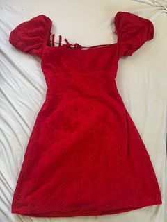 Luvalot Red Eyelet Mini Dress