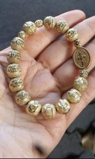 Made in Vatican Rome beautiful Indian beads gold plated St. Benedict protection rosary bracelet