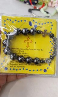 Made in Vatican Rome hematite magnet St Benedict healing & protection rosary bracelet