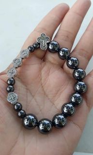 Made in Vatican Rome hematite magnet St Benedict healing and protection rosary bracelet