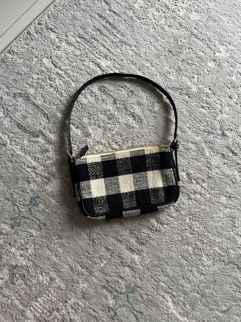 Mango checked online baguette bag