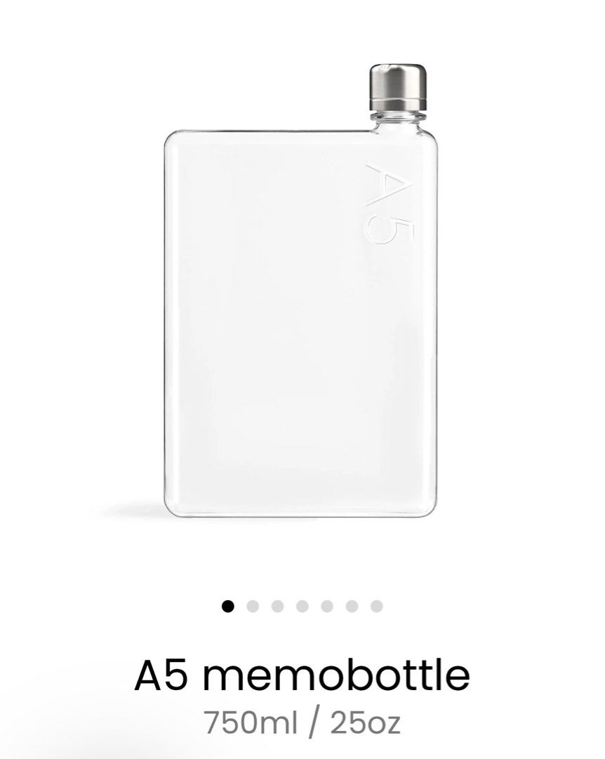 Memo bottle A5 size water container (Category: Water Bottles & Tumblers) located in Cebu City. Submitted by adrieyen (Listing ID 1286029526, Image 2). Description: Free shipping Water bottle from Australia Light weight and very cool Rfs: Extra Price in website: 3,800 php.