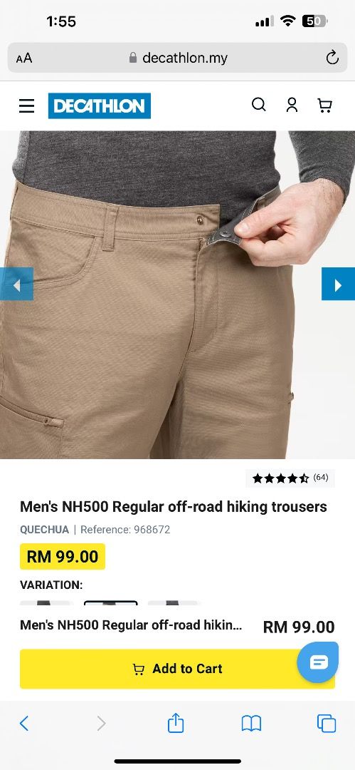 Women's Hiking Pants - NH500 Regular
