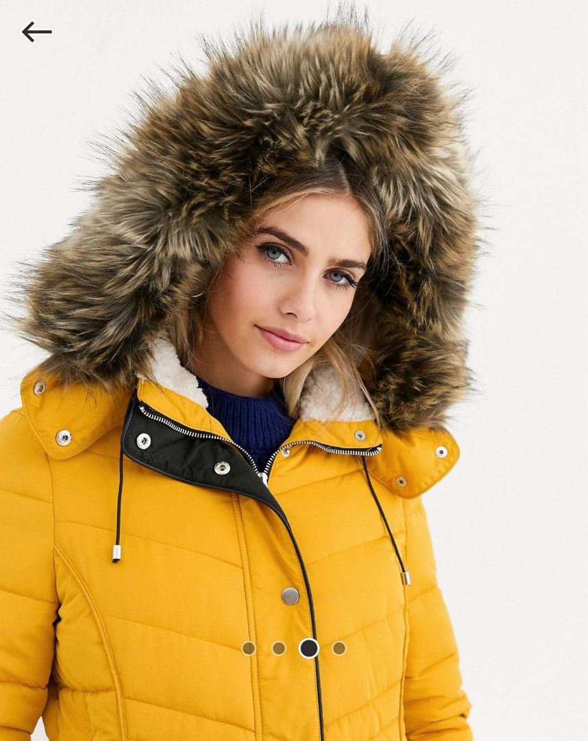 New look yellow puffer jacket hot sale