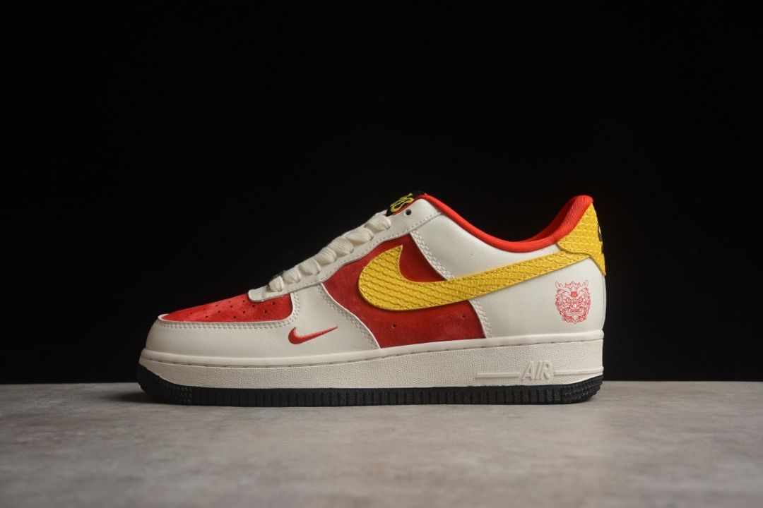 NIKE Air Force 1 07 Low White Red Yellow Dragon shoes Euro 36 45
