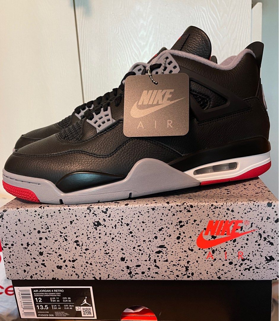Nike Air Jordan 4 Retro Bred Reimagined US12 Carousell