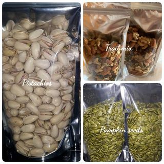 Pistachios / Trail Mix / Pumpkin seeds / Roasted Cashew / Walnuts / Almonds